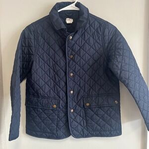 Crewcuts Quilted Barn Jacket Navy Blue Size 10 Kids Boys Girls Snap Front